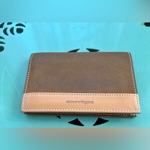 Vintage COURRÈGES  Suede Leather Brown Wallet Rare